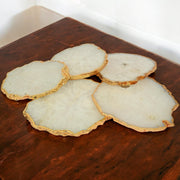 Agate stone coasters set with anti-skid back | Natural agates for decor and gifting