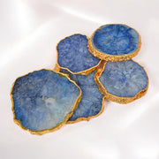 Agate stone coasters set with anti-skid back | Natural agates for decor and gifting
