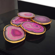 Agate stone coasters set with anti-skid back | Natural agates for decor and gifting
