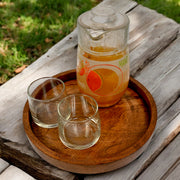 Wooden round serving platter cum organizer with metal stand- 3 variants | Multi-functional