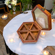 Acacia wooden box with lid for storing and serving | Masala box spice cellars