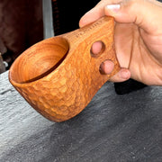 Neem wood cups set (set of 2) | Handcrafted from single wood block