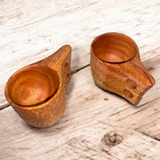 Neem wood cups set (set of 2) | Handcrafted from single wood block