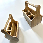 Premium wooden cutlery Holder/caddy 4 Section with Handle