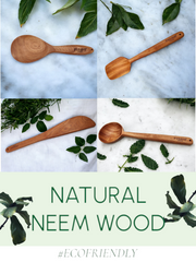 Neem wood spatulas set for kitchen | Set of 4 wooden neem spatulas | Naturally Antibiotic