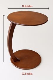 C-Shaped Side Table for Sofa & Bed – Matte Finish, Slide-Under Design, Easy 3-Piece Assembly, Ideal for Laptop, Coffee & Home Decor | Neatly Finished (38x58cms)