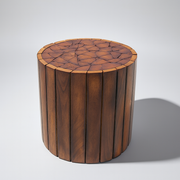 Ottoman Stool with Sturdy Build and Modern Minimalist Handmade Design on Wood | For Footrest, Side Table or Extra Seat