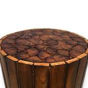 Ottoman Stool with Sturdy Build and Modern Minimalist Handmade Design on Wood | For Footrest, Side Table or Extra Seat