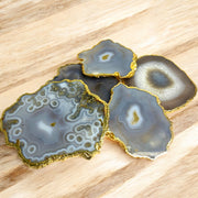 Agate stone coasters set with anti-skid back | Natural agates for decor and gifting