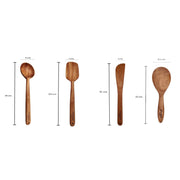Neem wood spatulas set for kitchen | Set of 4 wooden neem spatulas | Naturally Antibiotic