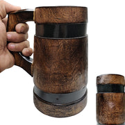 Stylish wooden mug with coasters | Barrel shaped handcrafted mugs for cocktails and decor
