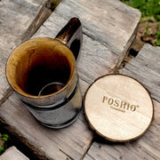 Stylish wooden mug with coasters | Barrel shaped handcrafted mugs for cocktails and decor