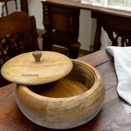 Mango wood casseroles | Handcrafted box for storing and serving