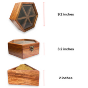 Acacia wooden box with lid for storing and serving | Masala box spice cellars