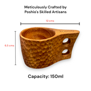 Neem wood cups set (set of 2) | Handcrafted from single wood block