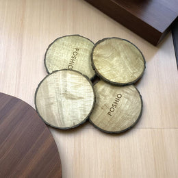 Tree bark wooden coasters for homes and cafes | Big size coaster for mugs, hot utensils and decor ( set of 4)