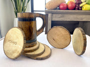 Tree bark wooden coasters for homes and cafes | Big size coaster for mugs, hot utensils and decor ( set of 4)