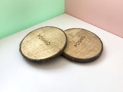 Tree bark wooden coasters for homes and cafes | Big size coaster for mugs, hot utensils and decor ( set of 4)