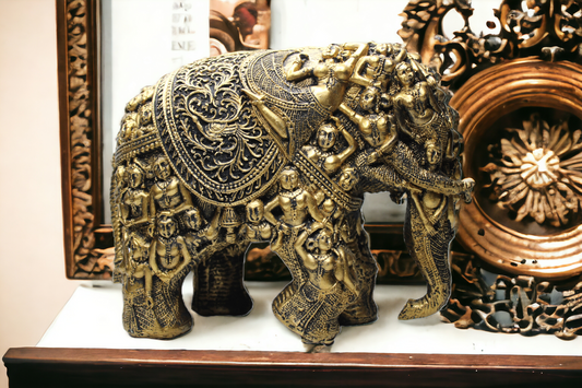 Carved for Rusticity Elephant Table Accent