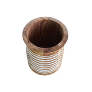 Cutlery Holder Utensils Organizer for Kitchen & Dining Table – 360° Rotating Stylish Handcrafted Wooden Spoon Stand / Cutlery Holder | Table Décor Cooking Tools Caddy (Style 1)