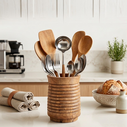 360° Rotating Cutlery/Utensil Holder, Organizer for Kitchen & Dining Table