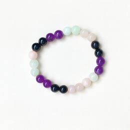 HeartGuard bracelet (Rose Quartz, Amethyst, Black Tourmaline & Moonstone) for emotional healing